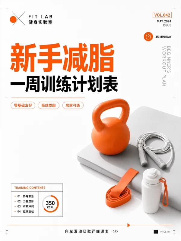 AI 图文风格示例:健身训练计划