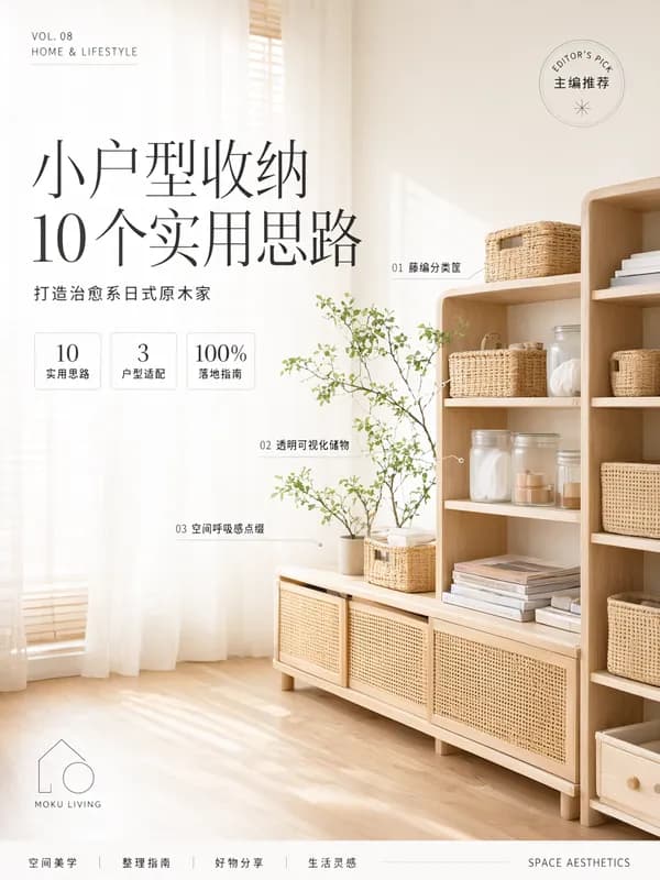 AI 图文风格示例:家居收纳